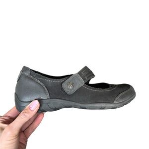 Earth Origins Rory Mary Jane Flats 9.5M Black Leather Comfort Shoes
